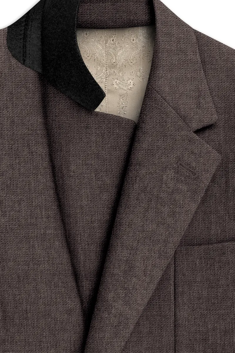 Terravo-Iridium Brown Luxurious Linen Single Breasted Sports Blazer 5