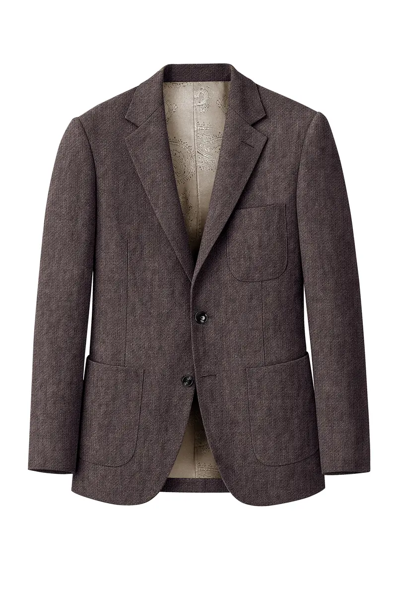 Terravo-Iridium Brown Luxurious Linen Single Breasted Sports Blazer 8