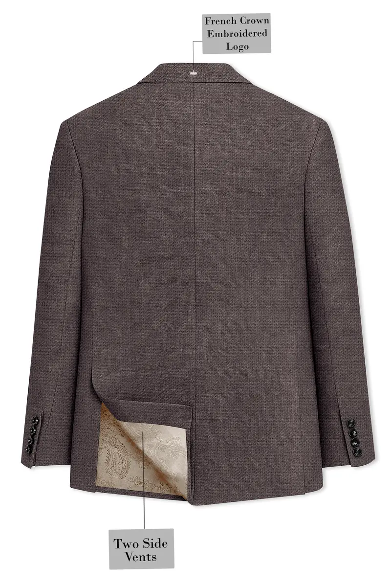 Terravo-Iridium Brown Luxurious Linen Single Breasted Sports Blazer 9