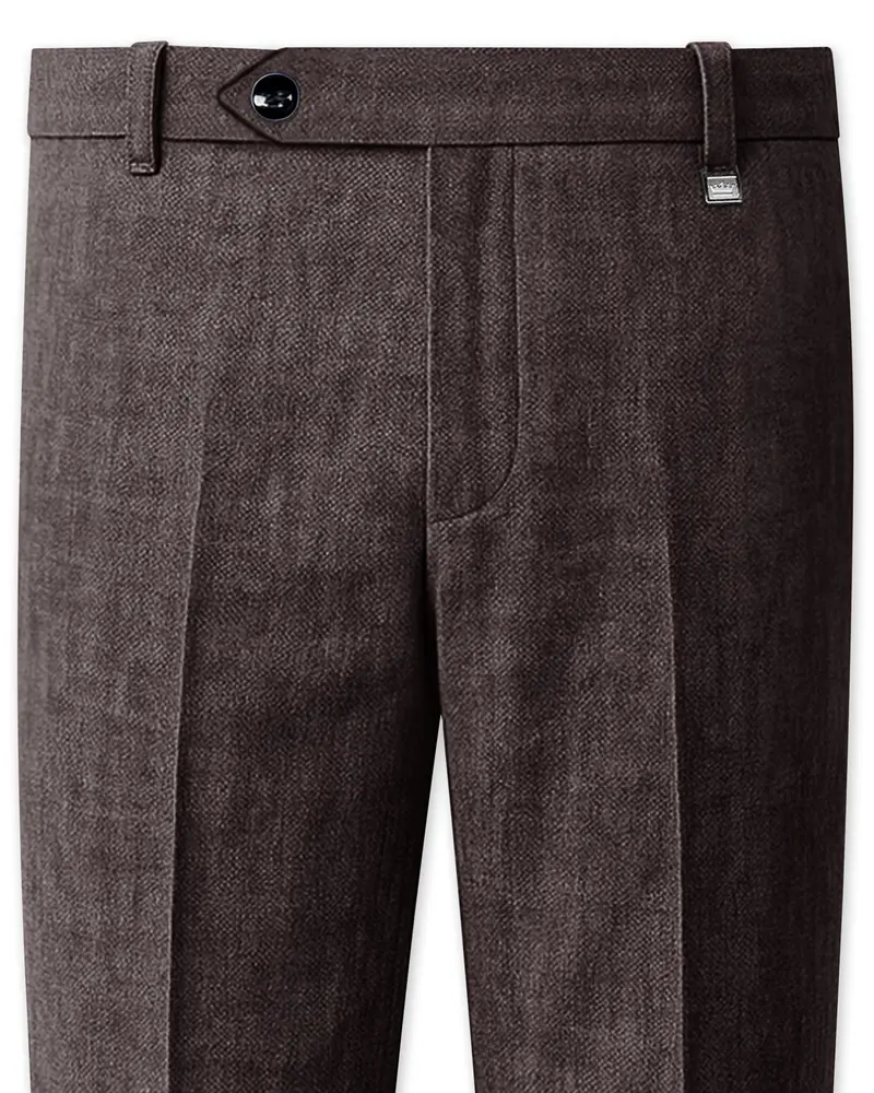 Terravo-Iridium Brown Luxurious Linen Stretchable Waistband Pant 1