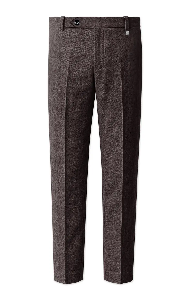 Terravo-Iridium Brown Luxurious Linen Stretchable Waistband Pant 2