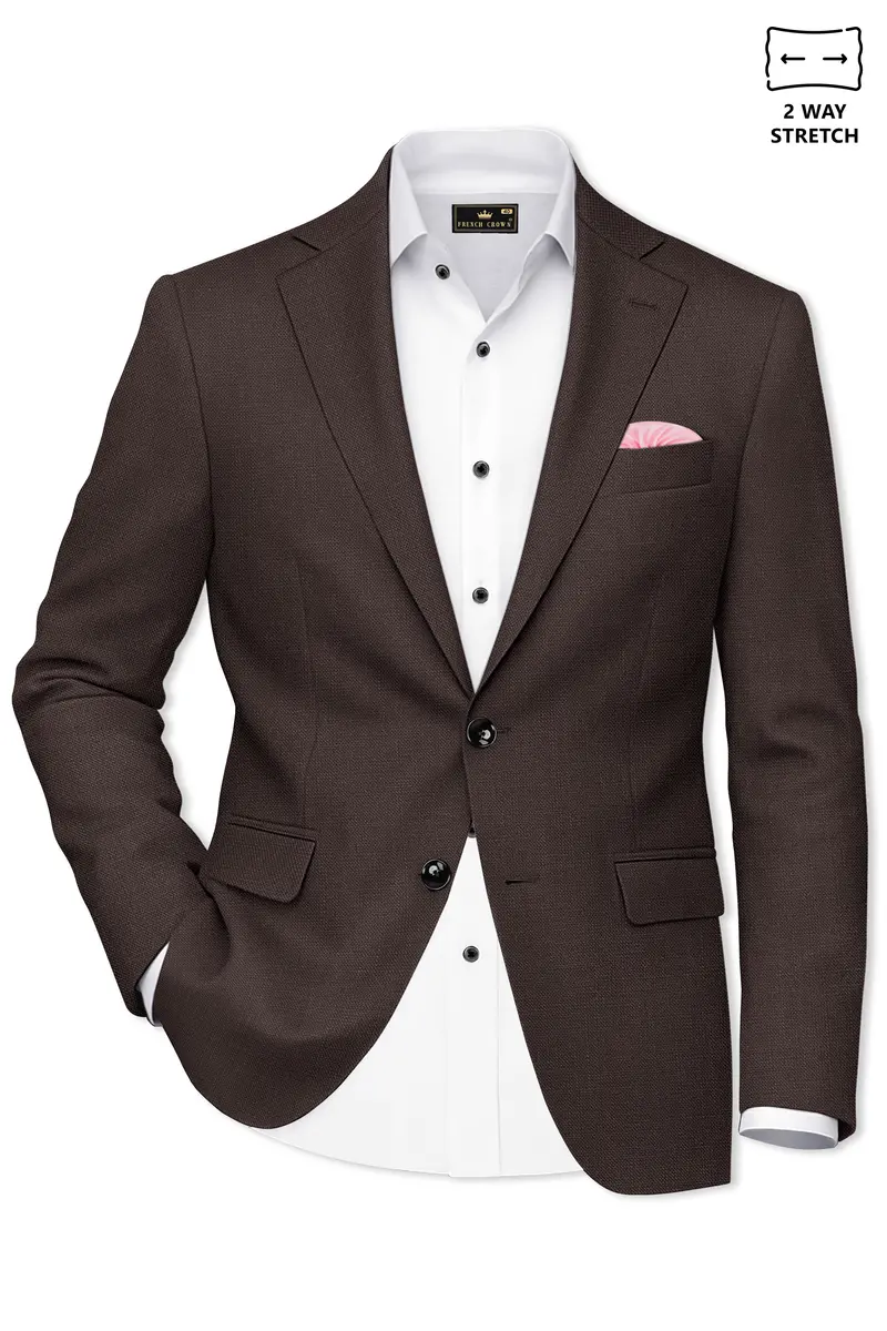 Terrivo-Zeus Brown Luxurious Linen Single Breasted Stretchable Traveler Suit 10
