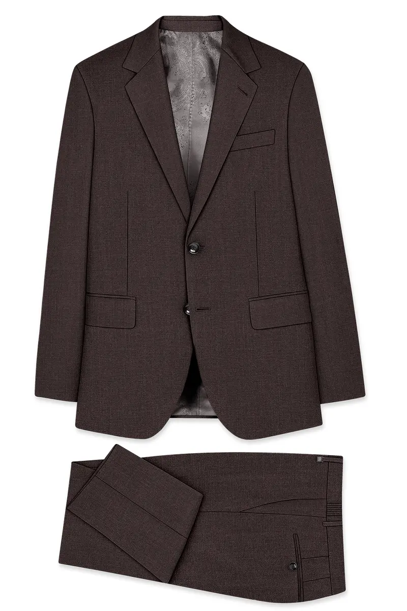 Terrivo-Zeus Brown Luxurious Linen Single Breasted Stretchable Traveler Suit 11