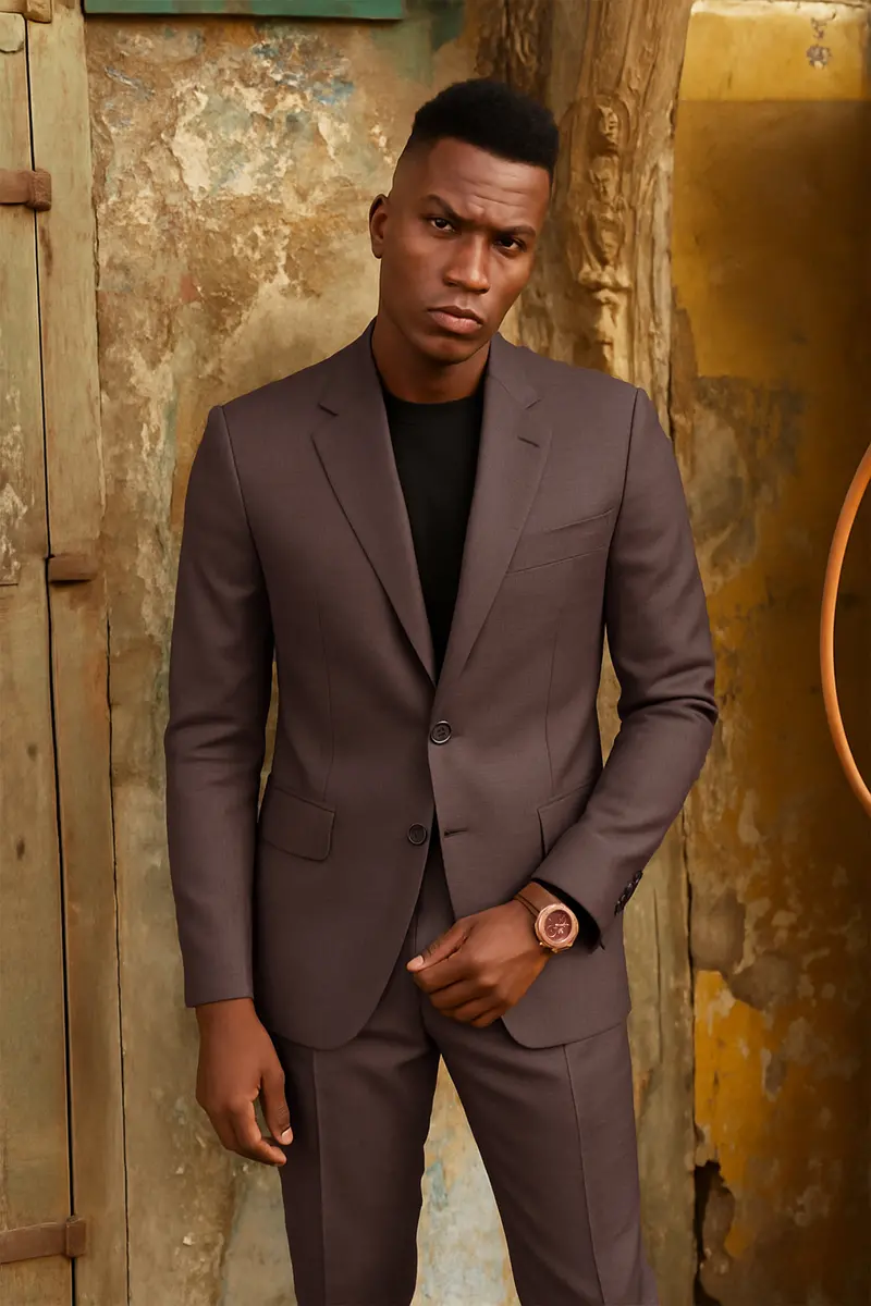 Terrivo-Zeus Brown Luxurious Linen Single Breasted Stretchable Traveler Suit 12