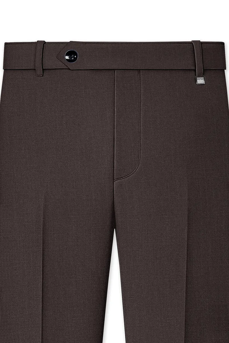 Terrivo-Zeus Brown Luxurious Linen Single Breasted Stretchable Traveler Suit 13