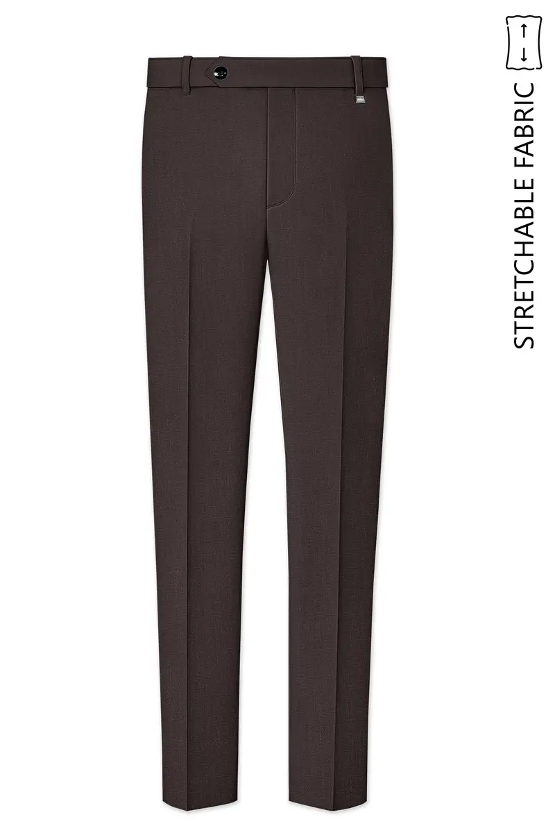 Terrivo-Zeus Brown Luxurious Linen Single Breasted Stretchable Traveler Suit 14
