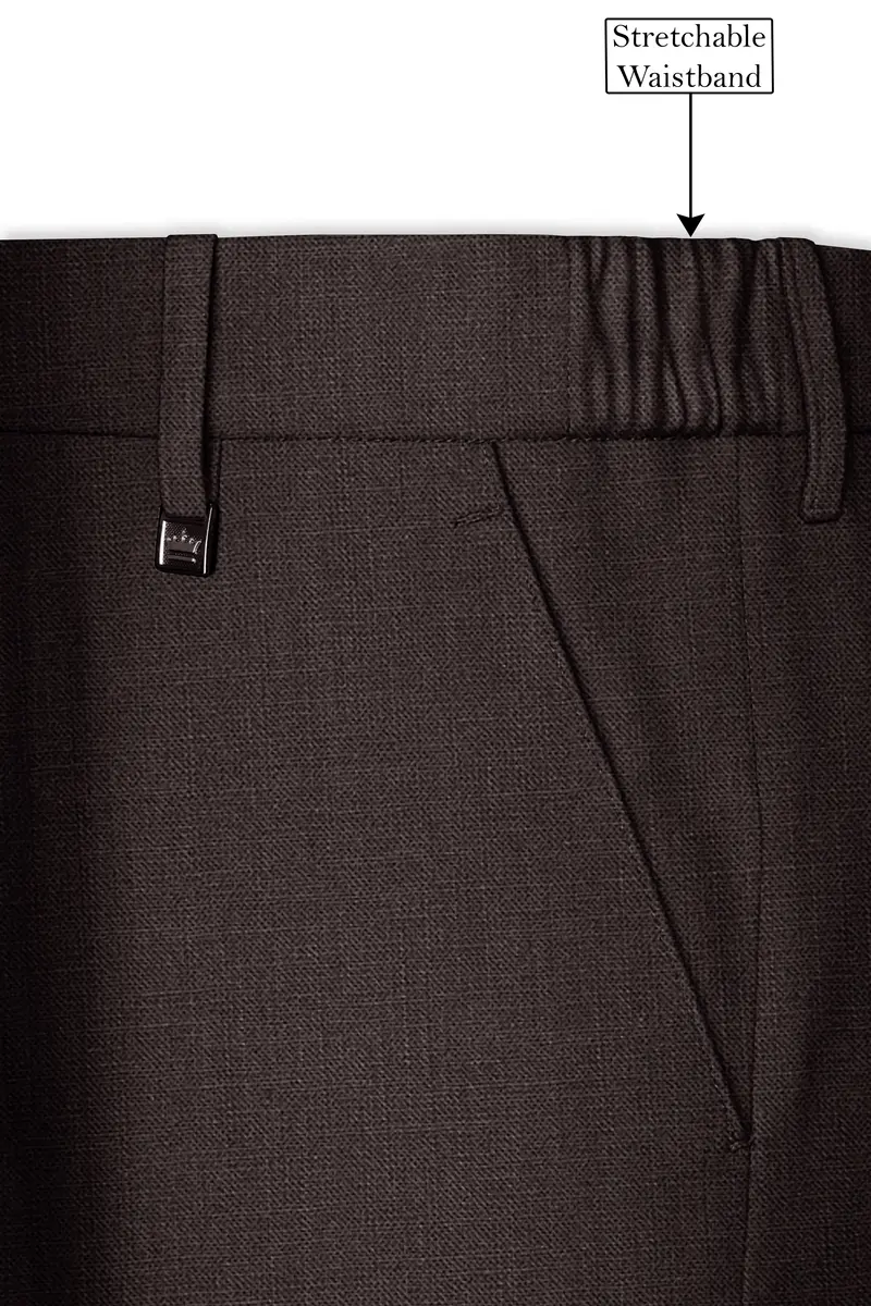Terrivo-Zeus Brown Luxurious Linen Single Breasted Stretchable Traveler Suit 16