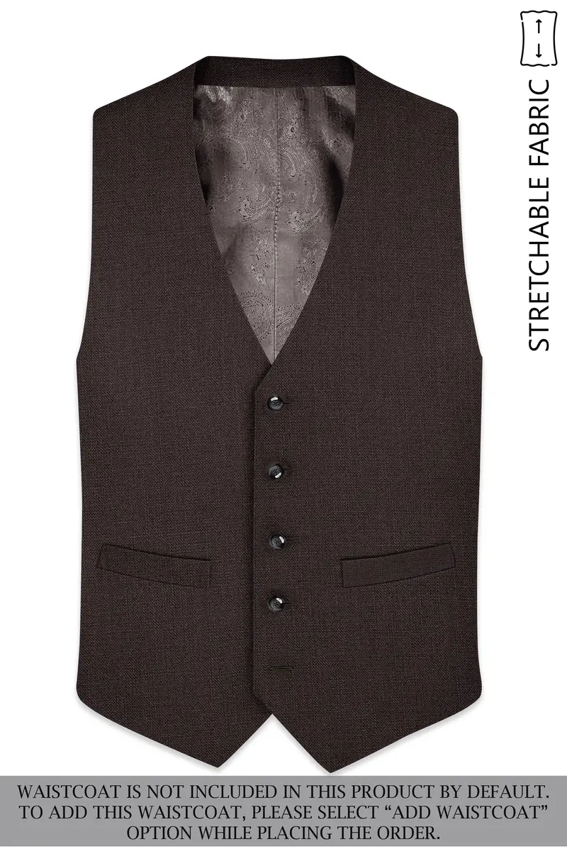 Terrivo-Zeus Brown Luxurious Linen Single Breasted Stretchable Traveler Suit 17