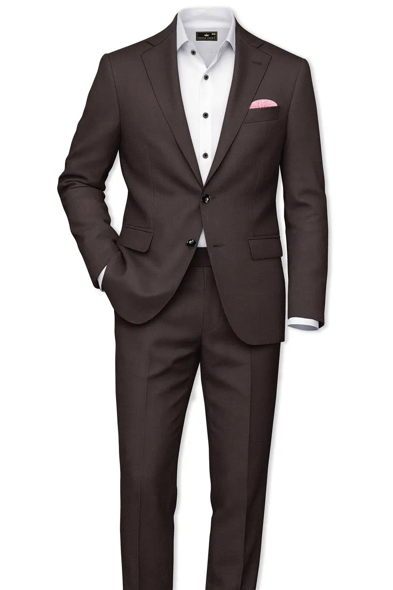 Terrivo-Zeus Brown Luxurious Linen Single Breasted Stretchable Traveler Suit 4