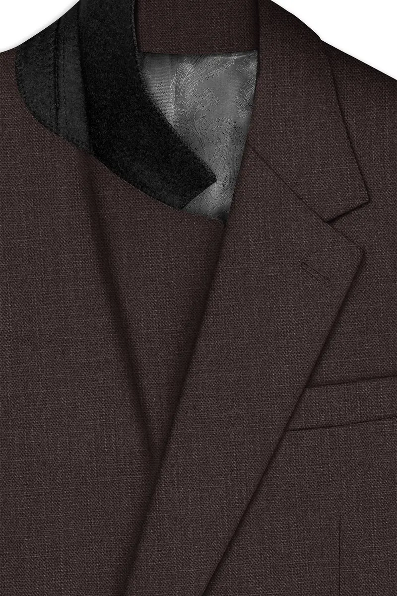 Terrivo-Zeus Brown Luxurious Linen Single Breasted Stretchable Traveler Suit 5