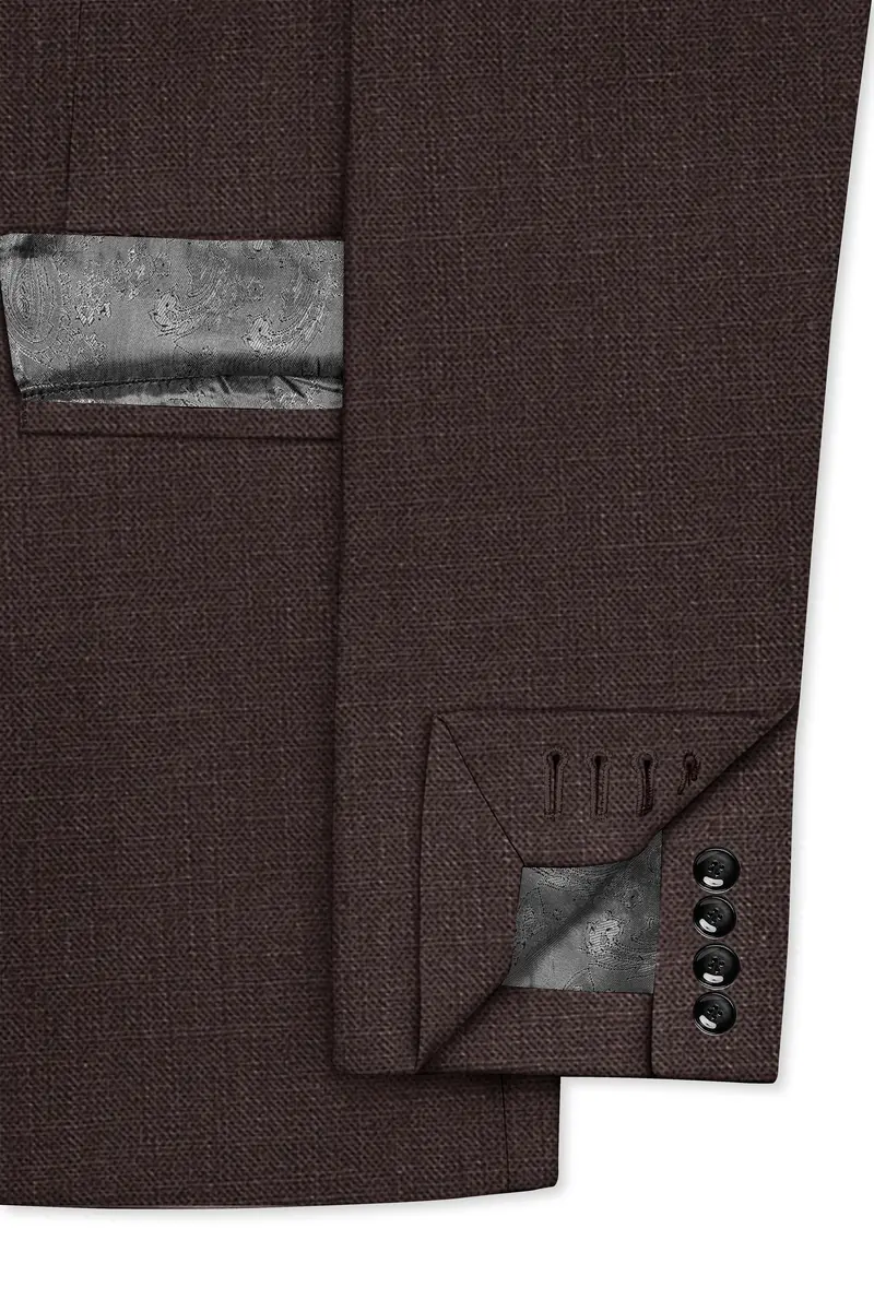 Terrivo-Zeus Brown Luxurious Linen Single Breasted Stretchable Traveler Suit 7