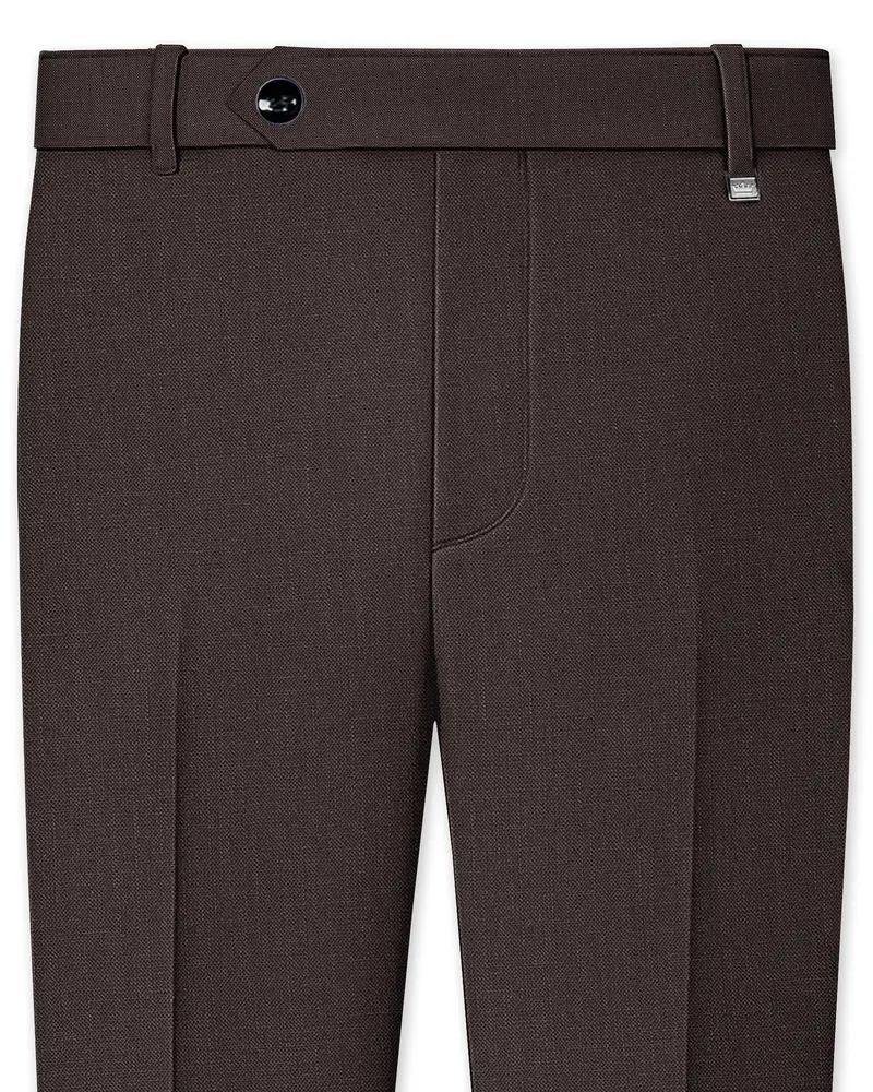 Terrivo-Zeus Brown Luxurious Linen Stretchable Waistband Pant 1