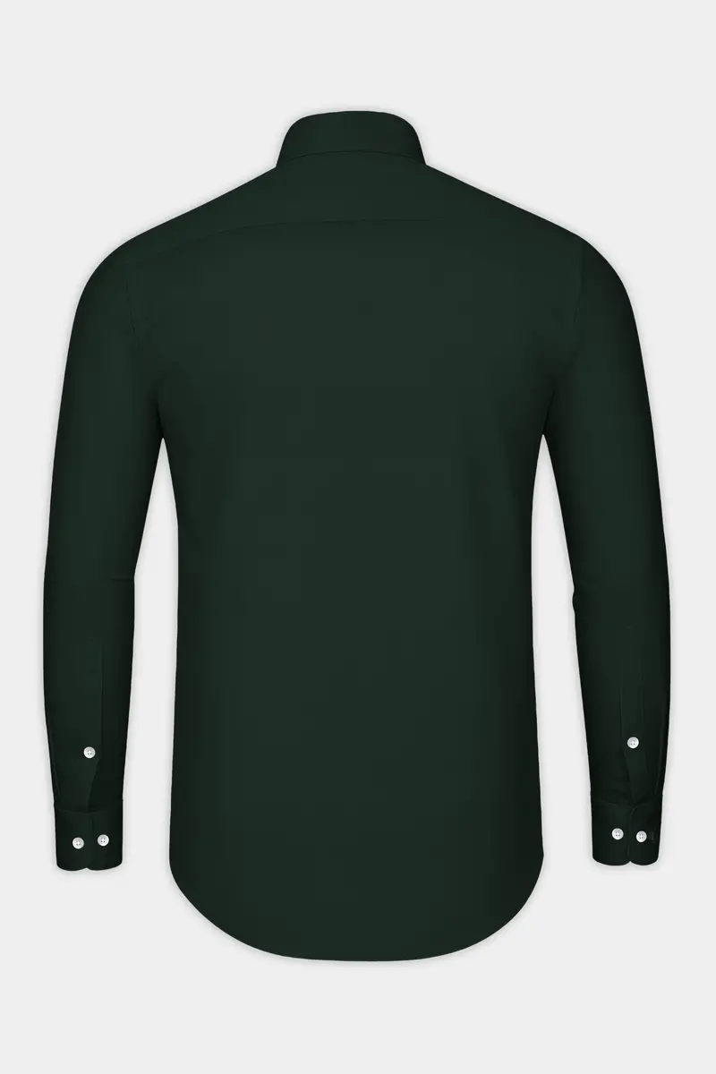 Thalvoro-Phthalo Green Subtle Sheen Super Soft Premium Cotton Tuxedo Shirt 7