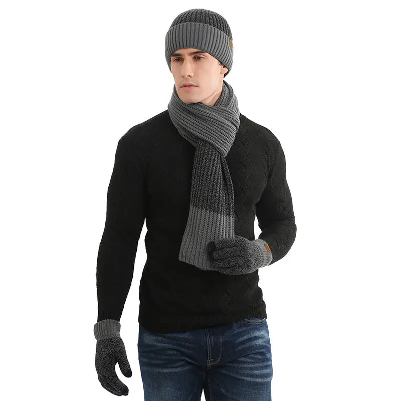 Thermal Suit Men's And Women's Hats Scarf Gloves Three-Piece Set 5