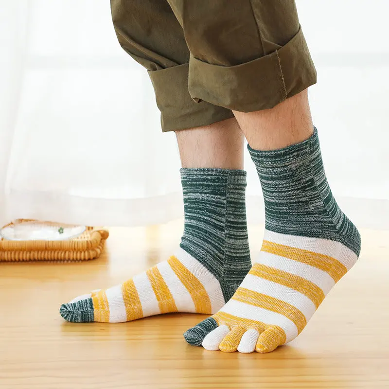 Thickened Men's Autumn And Winter Cotton Sweat-Absorbing Five-Finger Socks 2