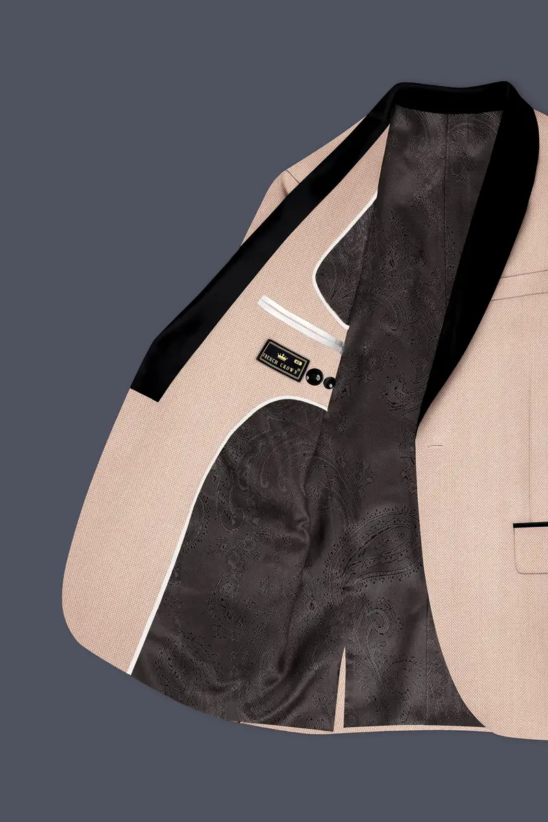 Thistle Brown Dobby Textured Tuxedo Blazer 5