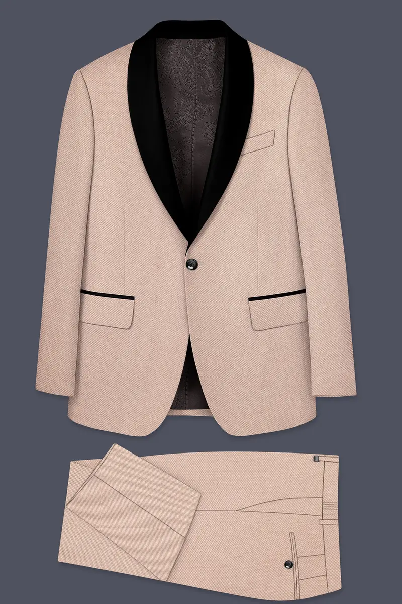 Thistle Brown Dobby Textured Tuxedo Suit 11