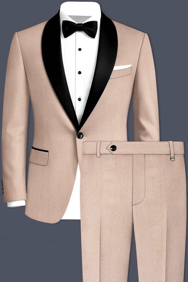 Thistle Brown Dobby Textured Tuxedo Suit 2