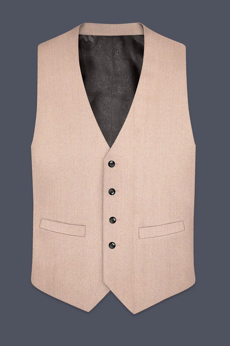 Thistle Brown Dobby Textured Waistcoat 2