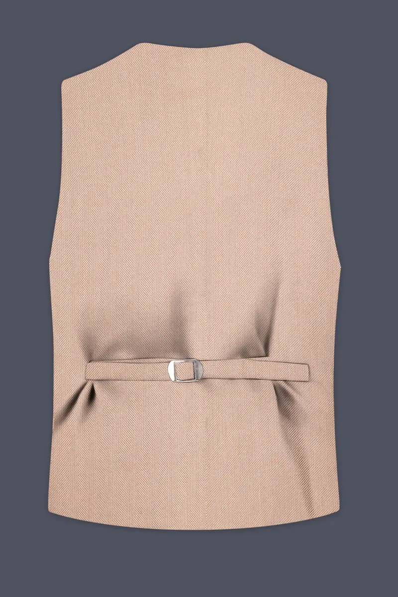Thistle Brown Dobby Textured Waistcoat 4
