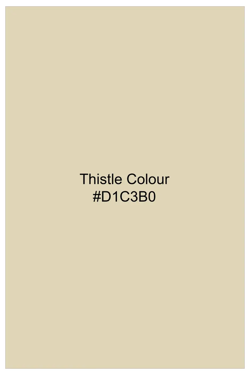 Thistle Cream Printed Premium Giza Cotton Shirt 8