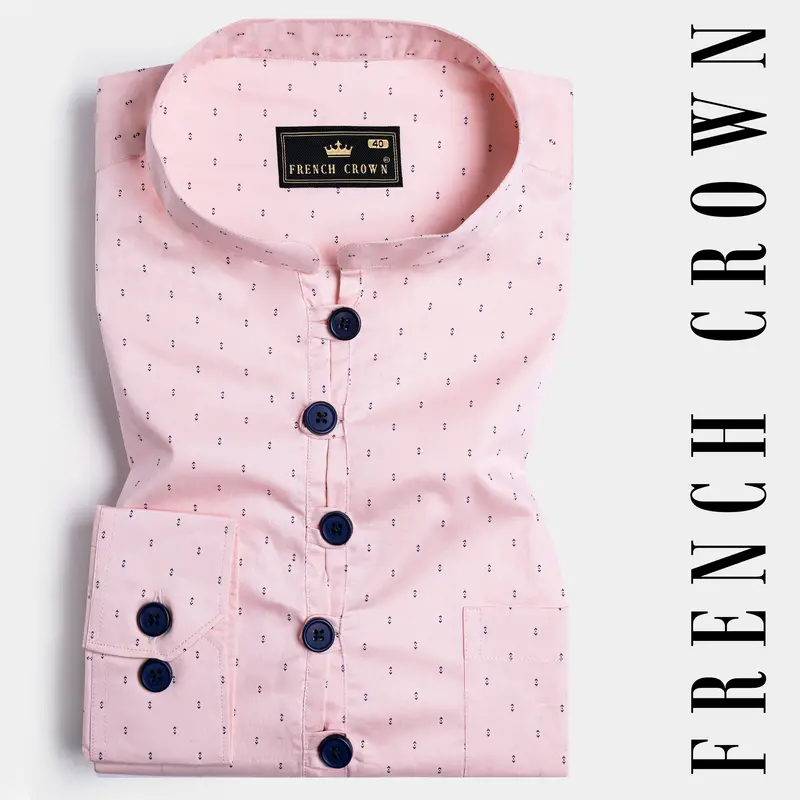 Thistle Pink Printed Subtle Sheen Super Soft Premium Cotton Designer Shirt 1