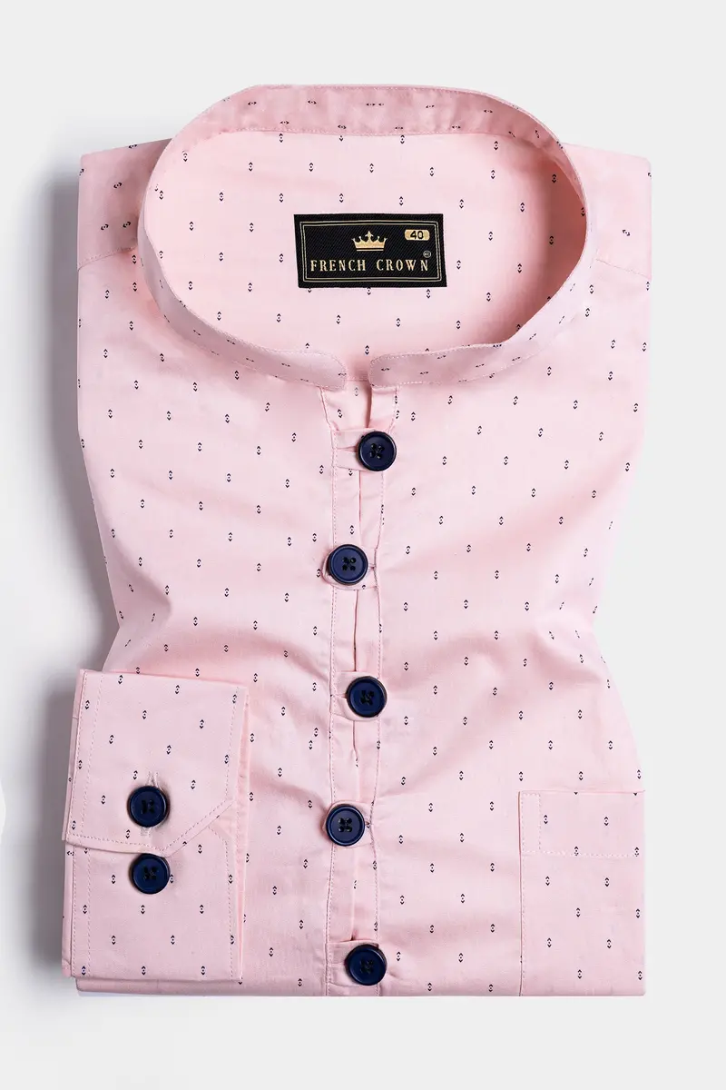 Thistle Pink Printed Subtle Sheen Super Soft Premium Cotton Designer Shirt 2
