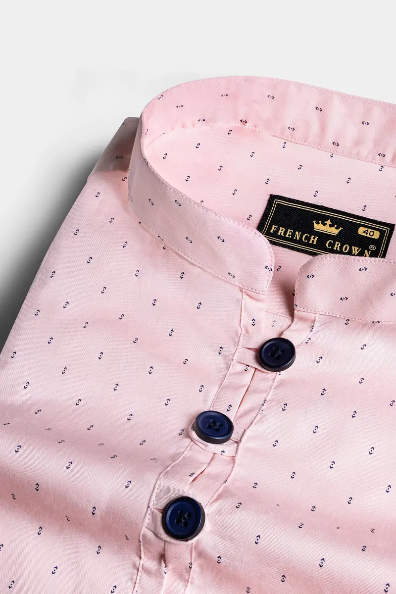 Thistle Pink Printed Subtle Sheen Super Soft Premium Cotton Designer Shirt 5