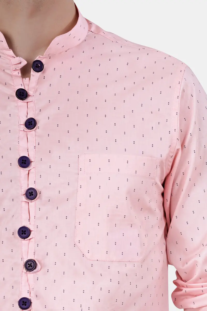Thistle Pink Printed Subtle Sheen Super Soft Premium Cotton Designer Shirt 6