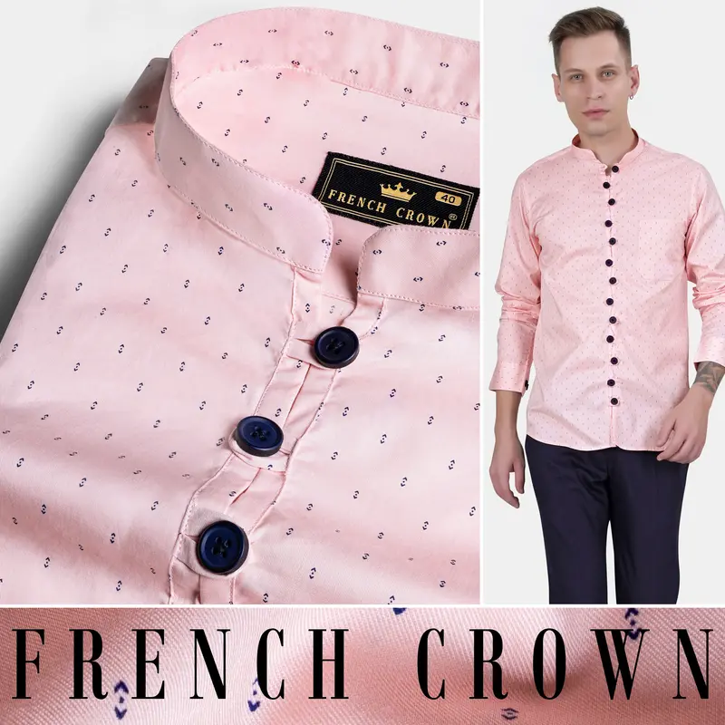Thistle Pink Printed Subtle Sheen Super Soft Premium Cotton Designer Shirt 9