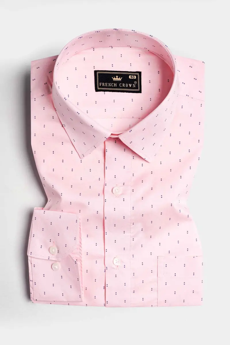 Thistle Pink Printed Twill Premium Cotton Shirt 3