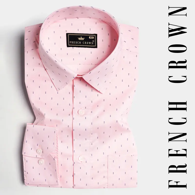 Thistle Pink Printed Twill Premium Cotton Shirt 7