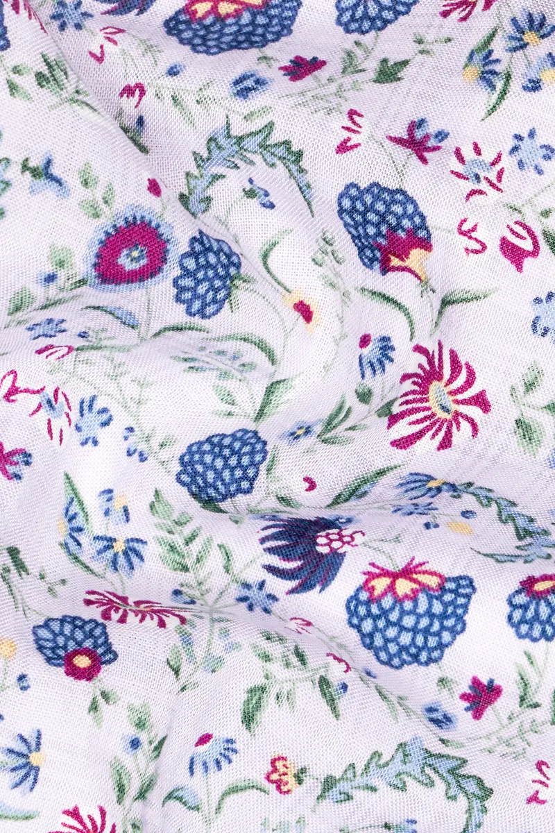 Thistle Purple And Yonder Blue Funky Printed Lightweight Premium Cotton Oversized Shirt 3