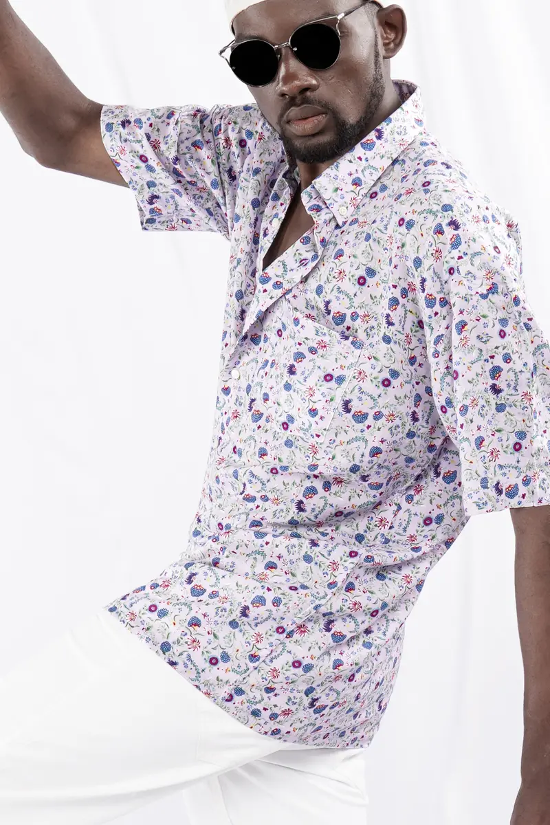 Thistle Purple And Yonder Blue Funky Printed Lightweight Premium Cotton Oversized Shirt 7