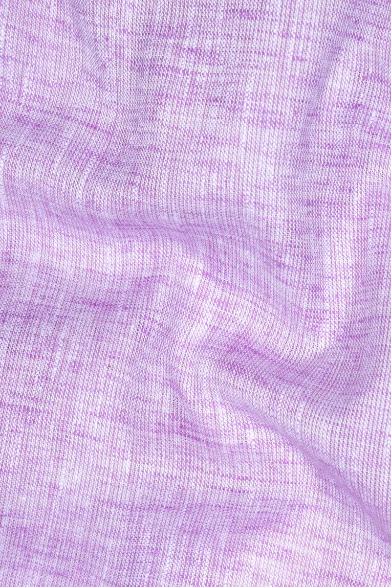 Thistle Purple With Green Pocket Luxurious Linen Designer Shirt 3