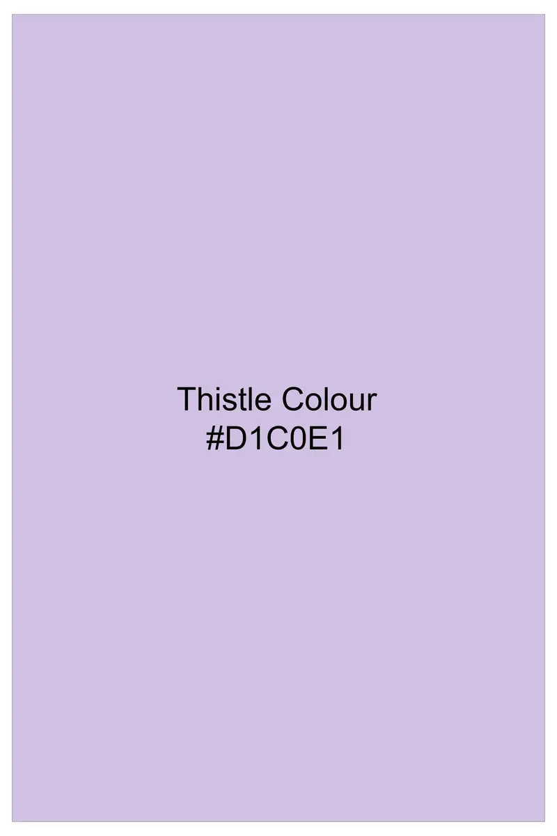 Thistle Purple With Green Pocket Luxurious Linen Designer Shirt 8