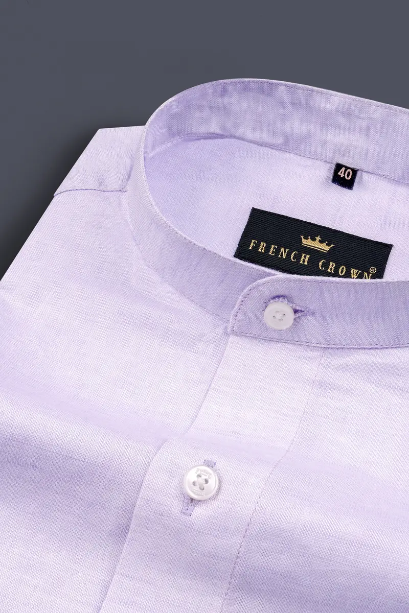 Thistle Violet Luxurious Linen Shirt 1