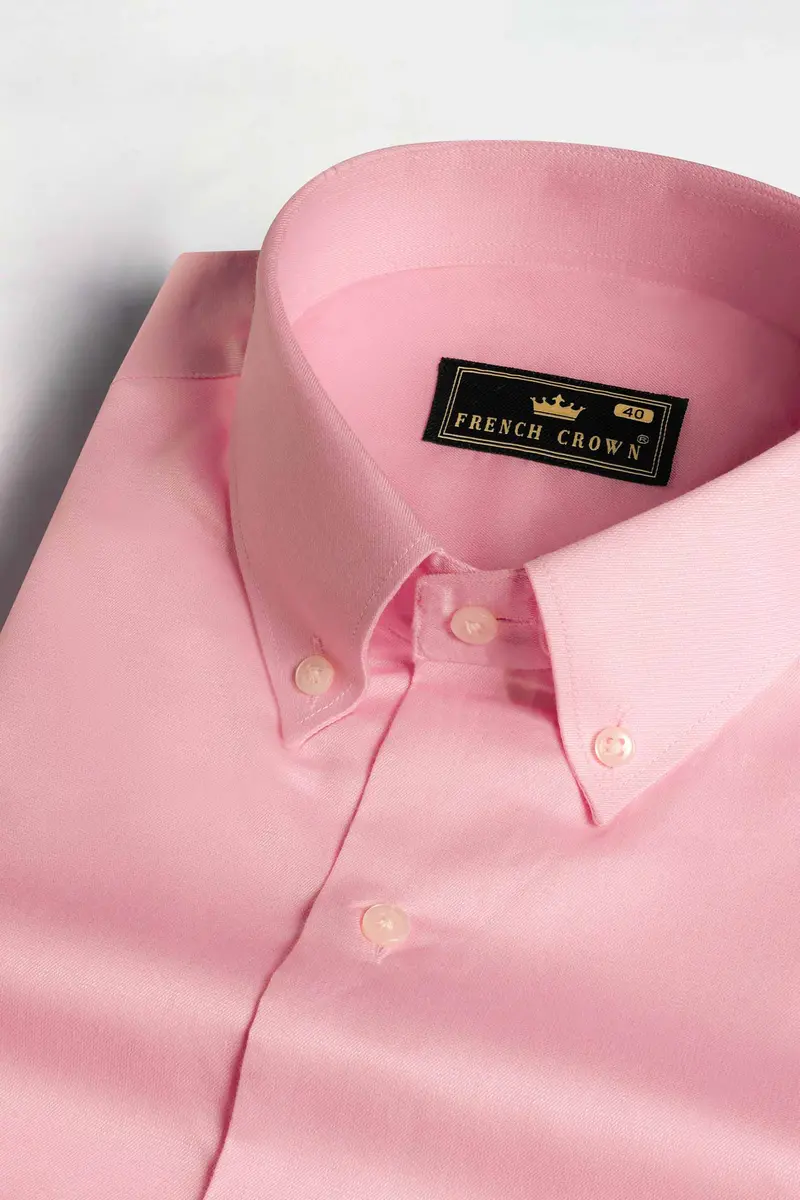 Thulian Pink Subtle Sheen Super Soft Premium Cotton Shirt 1