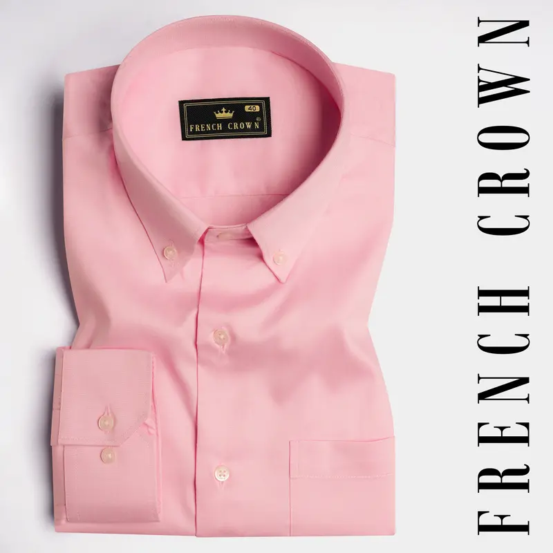 Thulian Pink Subtle Sheen Super Soft Premium Cotton Shirt 10