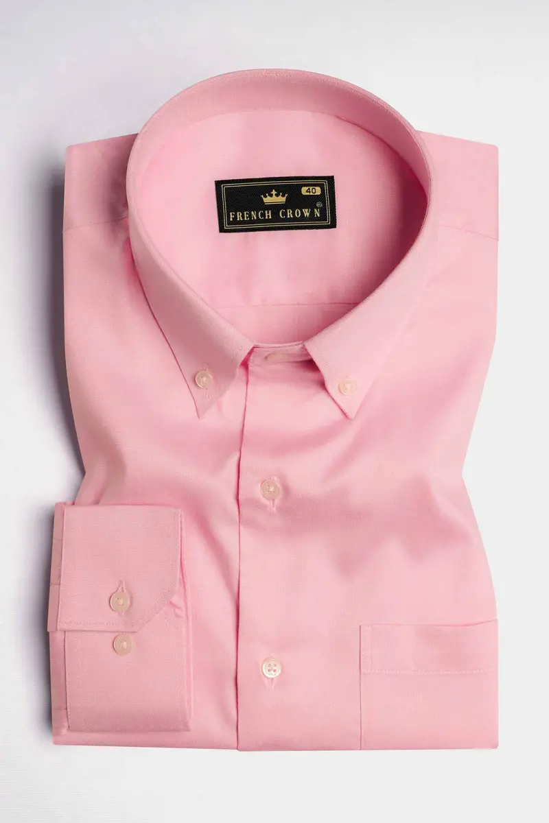 Thulian Pink Subtle Sheen Super Soft Premium Cotton Shirt 3