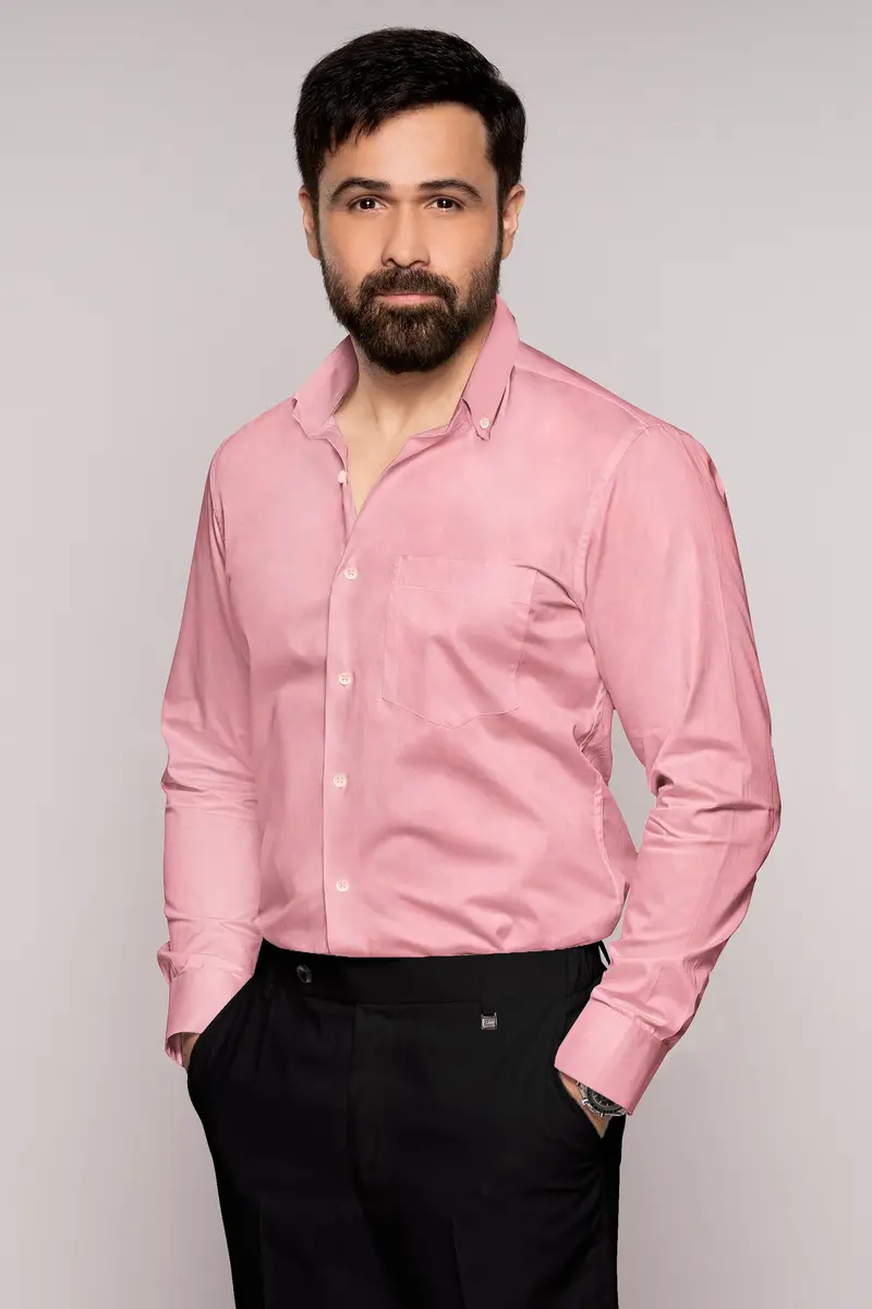 Thulian Pink Subtle Sheen Super Soft Premium Cotton Shirt 4