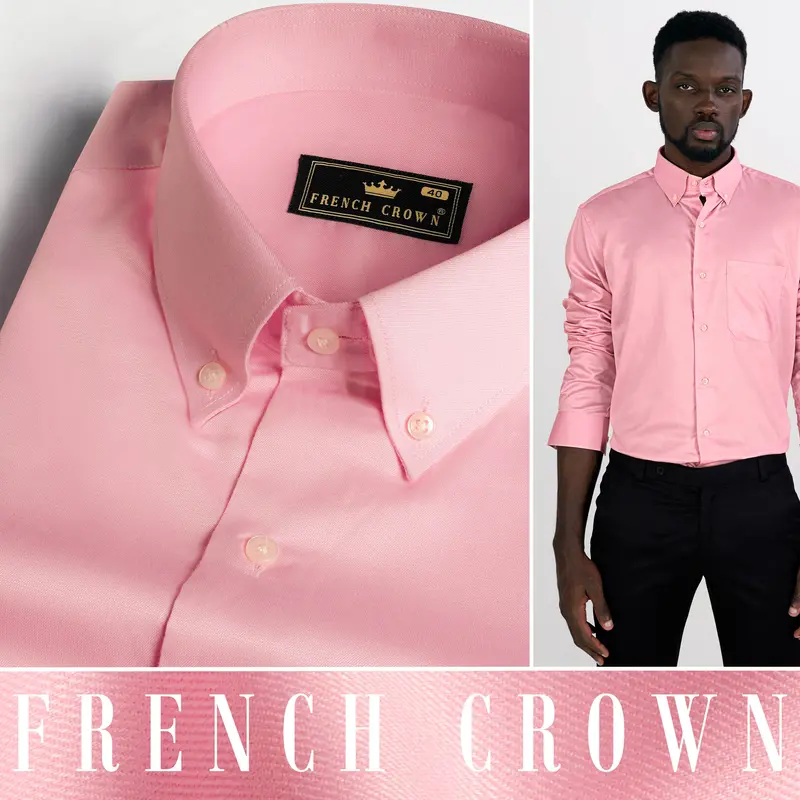 Thulian Pink Subtle Sheen Super Soft Premium Cotton Shirt 7
