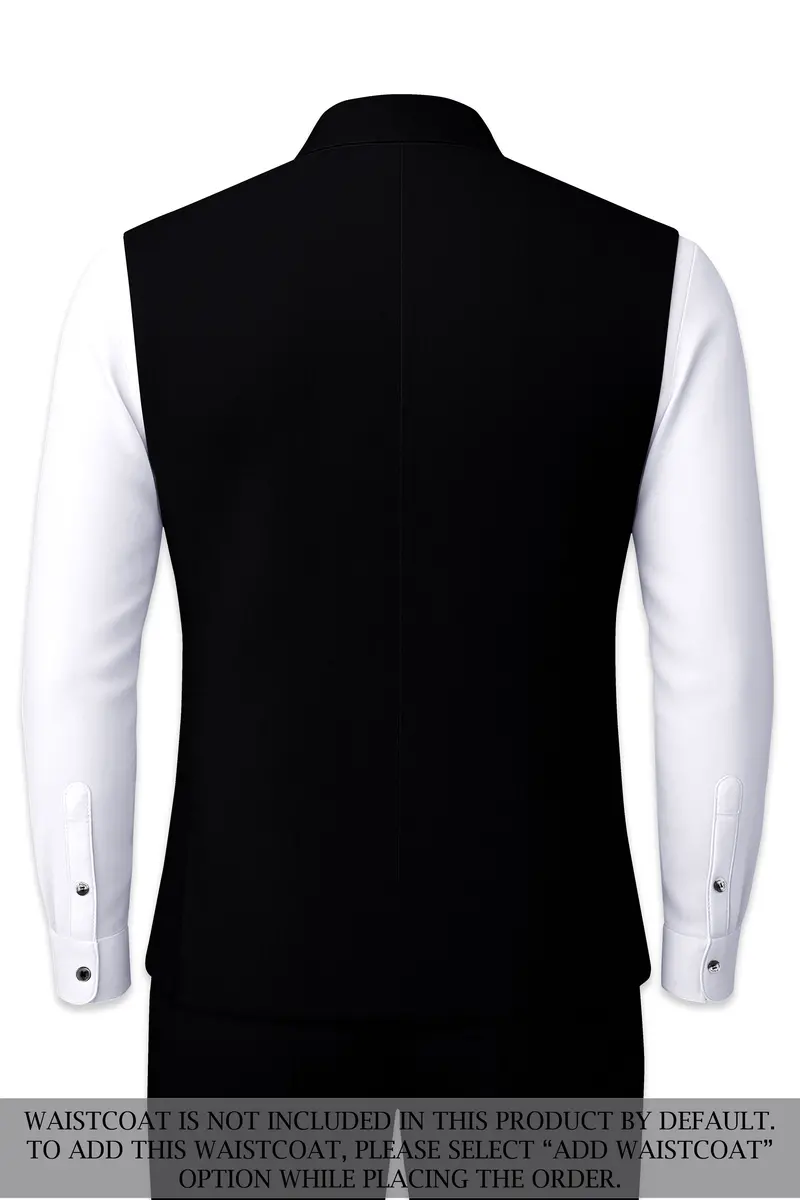 Thunder Black Cross Placket Bandhgala Suit 16