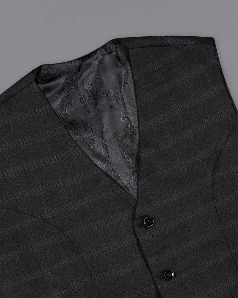 Thunder Black Plaid Waistcoat 4