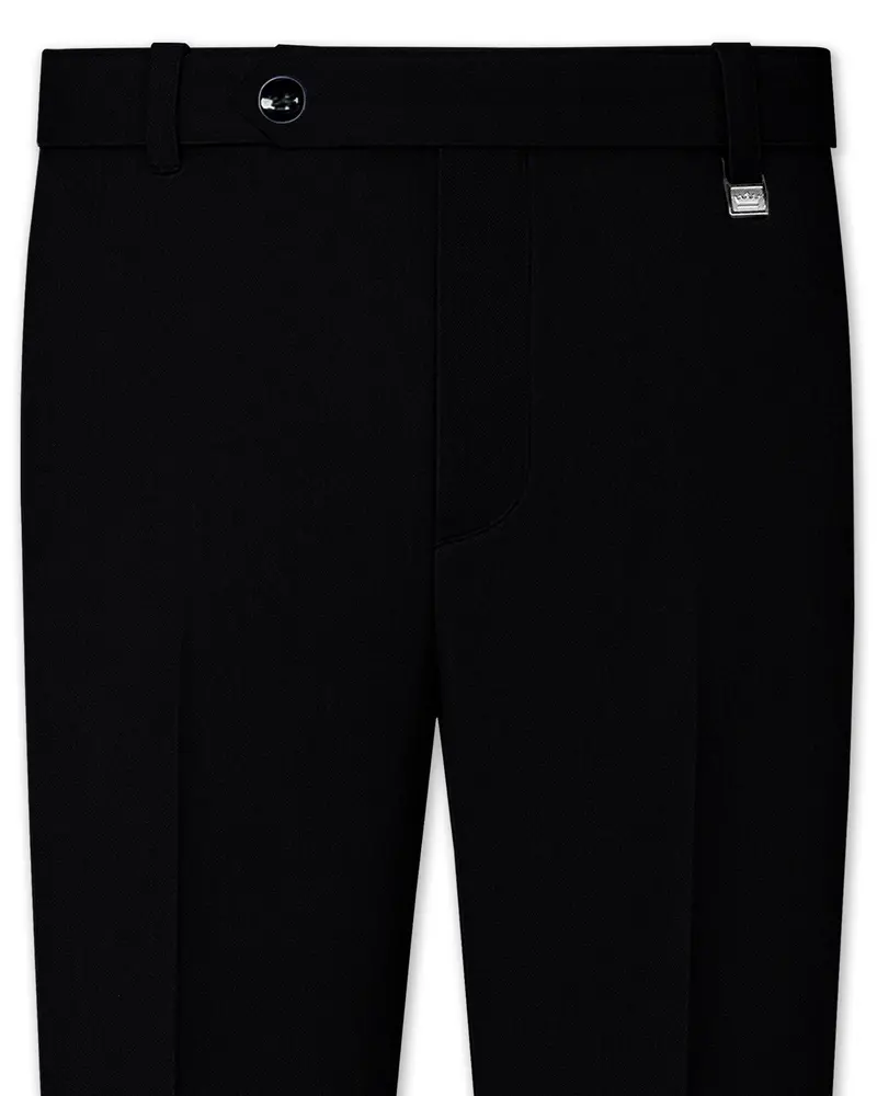 Thunder Black Textured Pant 1