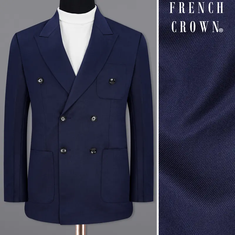 Thunder Blue Double Breasted Sports Blazer 1