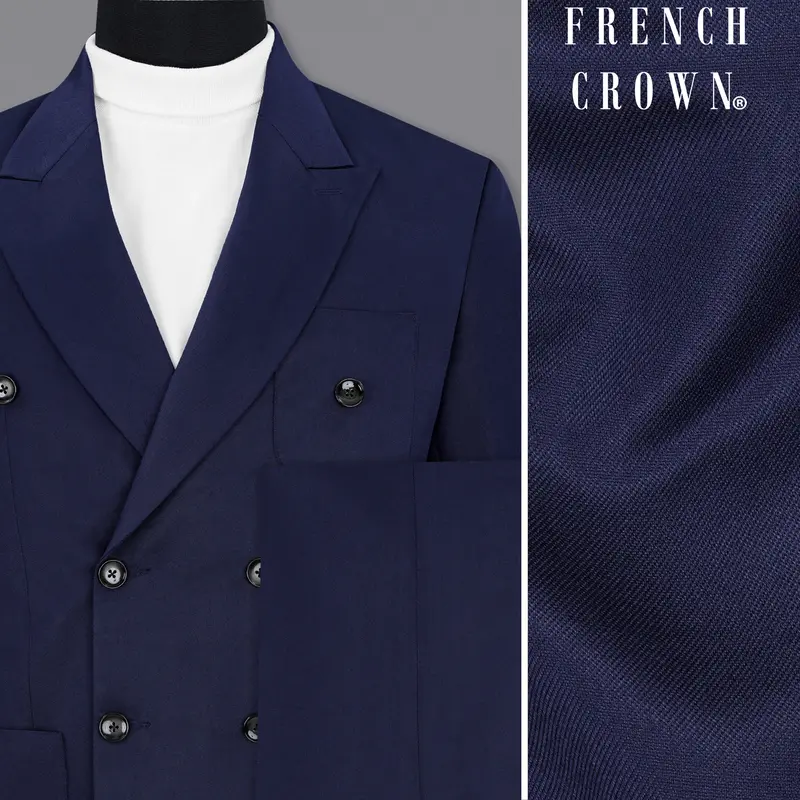 Thunder Blue Double Breasted Sports Suit 1