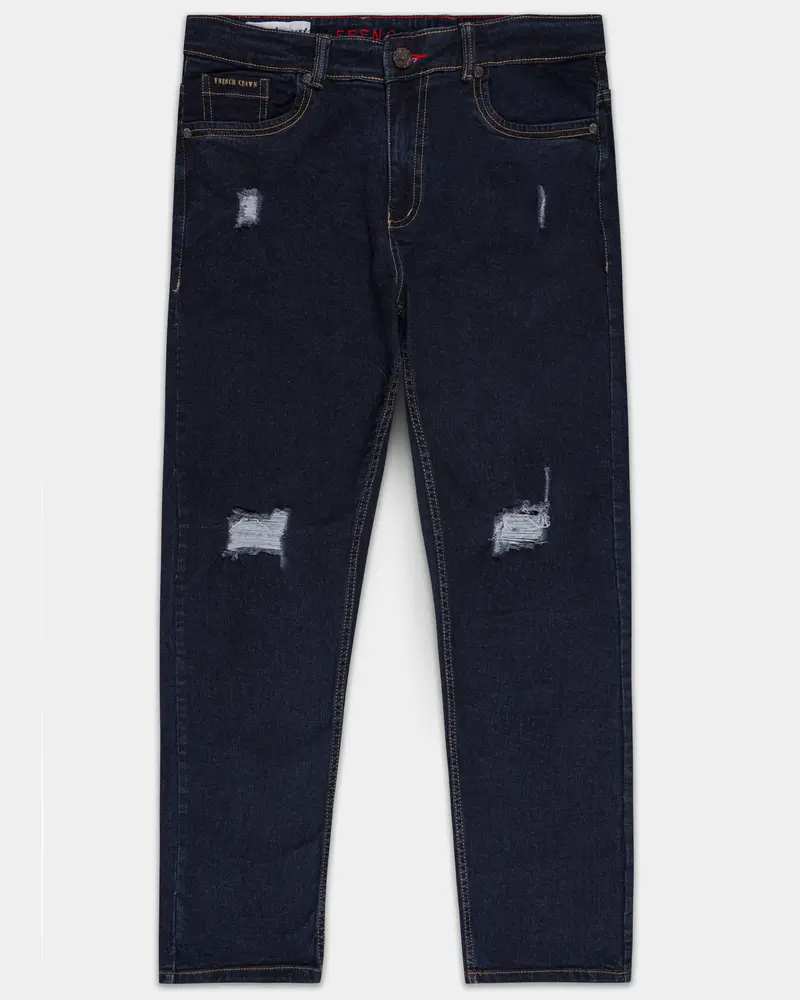 Thunder Blue Mildly Distressed Rinse Wash Stretchable Denim 1