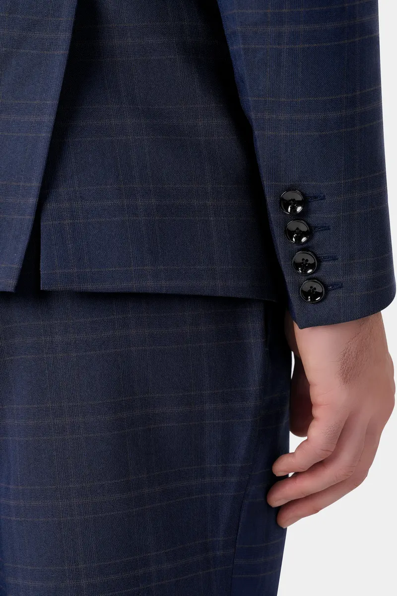 Thunder Blue Plaid Wool Rich Blazer 4