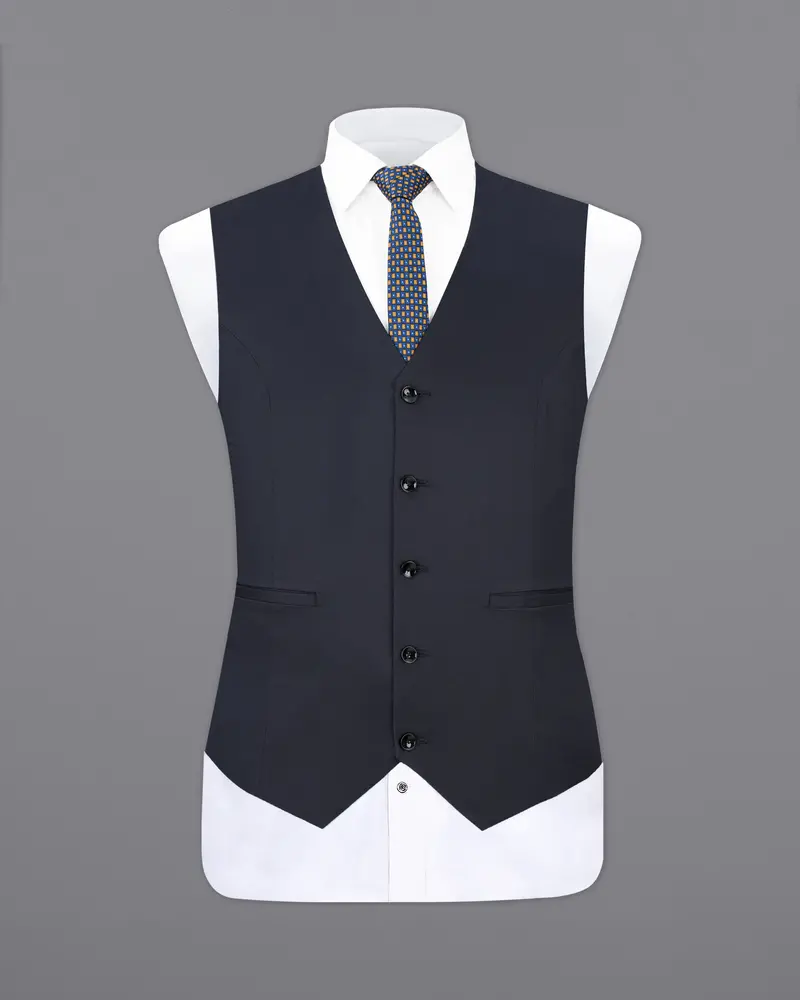 Thunder Blue Premium Cotton Designer Waistcoat 2